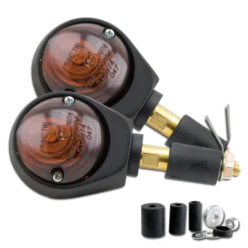 cafe 4 racer - HIGHSIDER AKRON-FLASH LED handlebar end indicator + position light titan - Highsider Bar end indicators 4054783606054