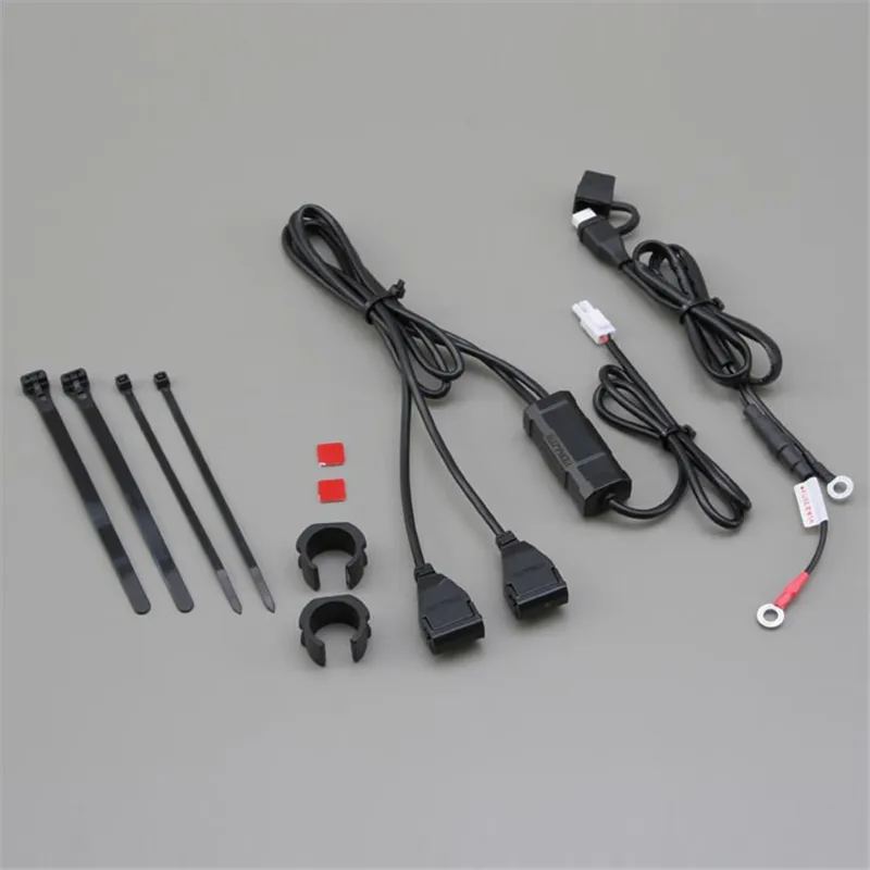cafe 4 racer - USB Socket "Daytona Double" Dual 5V/2.1A 7/8&quot+1&quot Handlebar Mount Cable Length 120cm - Daytona USB socket port 4251352611529