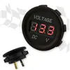 cafe 4 racer - Board LED Voltage Indicator black red LED Eyelet cable length 60cm 12/24V DC Ø 28mm 10A - HS MOTO Germany USB socket port 4251352673022