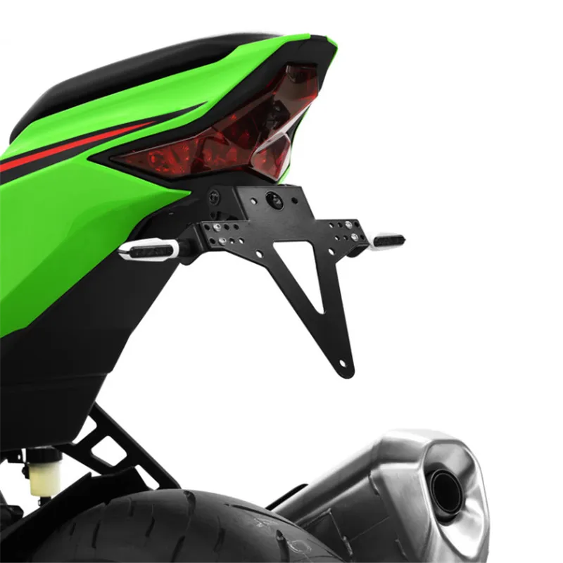 cafe 4 racer - License Plate Holder KAWASAKI ZX-4RR 23-24 Adjustable Black incl. Reflector Holder - HS MOTO Germany License plate holders 4255679206611