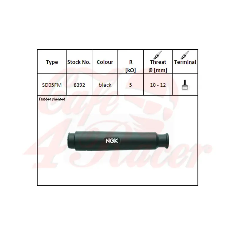 cafe 4 racer - Spark plug connector, NGK, SD-05 FM, for 12mm 0° - NGK Spark & Ignition Plugs Connector 4054783157457