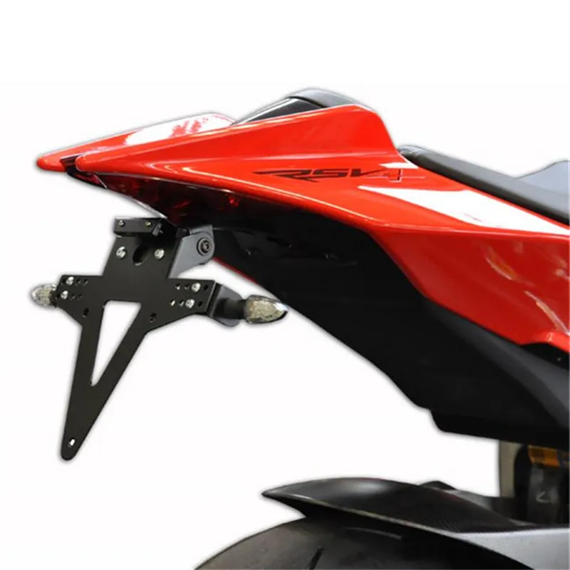 cafe 4 racer - License Plate Holder Set APRILIA RS4 / V4 Tuono adjustable including reflector holder KZB - HS MOTO Germany License plate holders 4251352669964