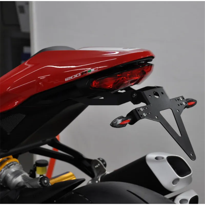 cafe 4 racer - Držiak ŠPZ DUCATI Monster 1200 R 16-19 Nastaviteľný Čierny vrátane Držiaka Reflexného Prvku - HS MOTO Germany Držiaky ŠPZ a príslušenstvo 4251361204576