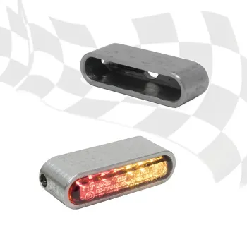 cafe 4 racer - Wrap-Around Fork M10 (10mm) Indicator Turn Signal Bracket Clamps - Pair - 49mm - Black - Motone CNC aluminum housing & brackets 
