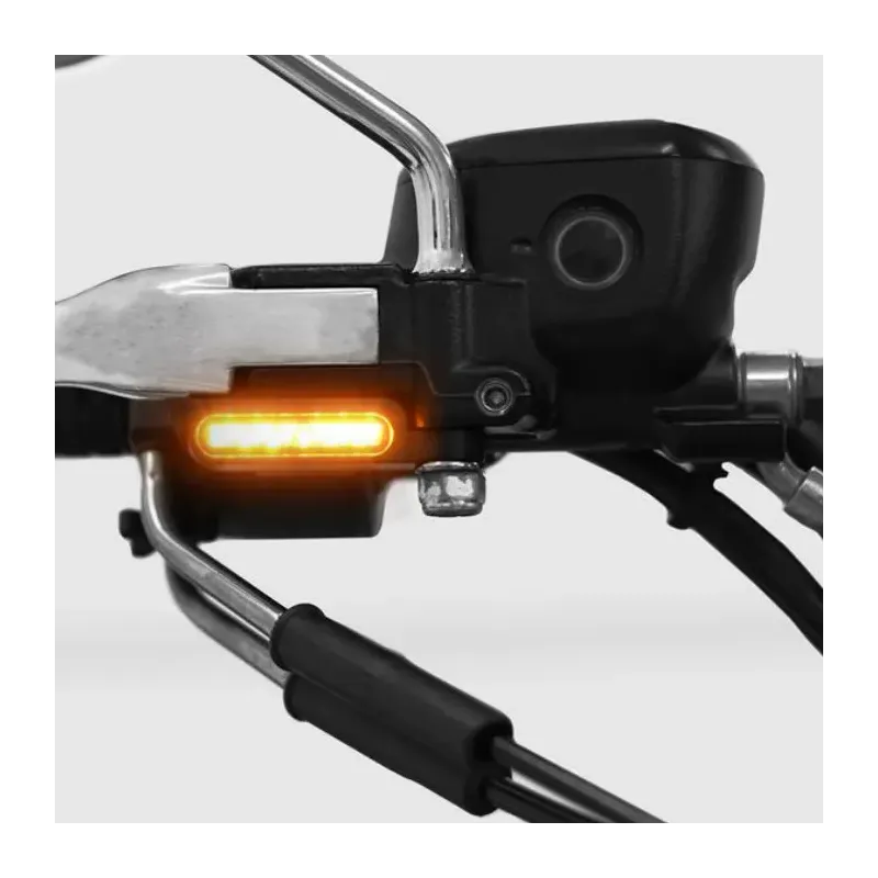 cafe 4 racer - Handlebar Turn Signals Softail / Breakout with Cable Clutch Type 1 "Streak" Tinted Pair E-approved - HS MOTO Germany Handlebar indicators 4251352671127