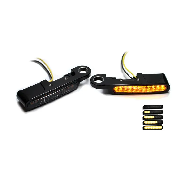 cafe 4 racer - Handlebar turn signals "SEQ" Softail / Breakout with cable clutch Type6 &quotFineliner&quot tinted pair E-approved - HS MOTO Germany Handlebar indicators 4251352625946