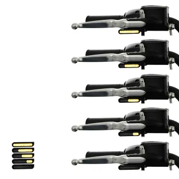cafe 4 racer - Handlebar turn signals "SEQ" Softail / Breakout with cable clutch Type6 &quotFineliner&quot tinted pair E-approved - HS MOTO Germany Handlebar indicators 4251352625946