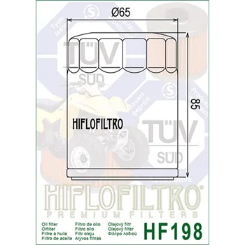 cafe 4 racer - Hiflo Olejový Filter HF198 OEM Referenčné Číslo: Polaris 2540086 2540122 Victory 2540086 - HIFLOFILTRO Olejové filtre 0824225110944