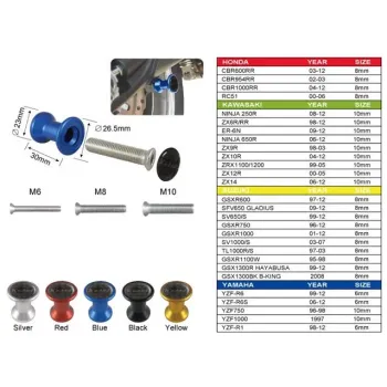 Bobbin's "BB 60" M6 blue anodized Type B pack of 2 *