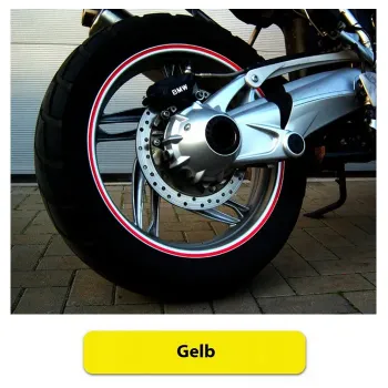 cafe 4 racer - Rim Edge Sticker "Comet Style" Orange 7 mm Wide Preformed for 16-19 Inch Rims - HS MOTO Germany Strips for wheels 4251352656216