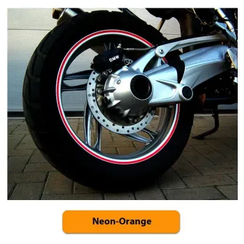 cafe 4 racer - Rim Edge Sticker "Monster" Red 7 mm Wide Preformed for 16-19 Inch Rims - HS MOTO Germany Strips for wheels 4251352629333