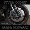 cafe 4 racer - Nálepka na okraj ráfika "Comet Style" čierna, šírka 7 mm, predtvarovaná pre ráfiky 16-19 palcov - HS MOTO Germany Pásiky na kolesá 4251352657077