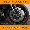 cafe 4 racer - Rim Edge Sticker "Comet Style" Orange 7 mm Wide Preformed for 16-19 Inch Rims - HS MOTO Germany Strips for wheels 4251352656216