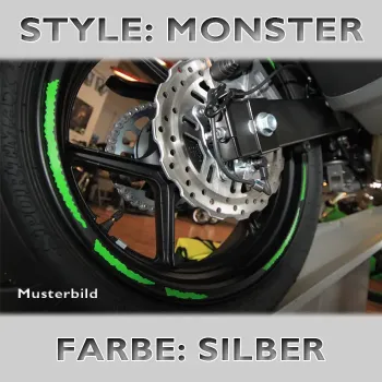 cafe 4 racer - Nálepka na okraj ráfika "Monster" modrá, šírka 7 mm, predtvarovaná pre ráfiky 16-19 palcov - HS MOTO Germany Pásiky na kolesá 4251352654540