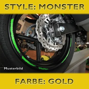 cafe 4 racer - Nálepka na okraj ráfika "Comet Style" čierna, šírka 7 mm, predtvarovaná pre ráfiky 16-19 palcov - HS MOTO Germany Pásiky na kolesá 4251352657077