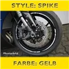 cafe 4 racer - Rim Edge Sticker "Spike" Yellow 7 mm Wide Preformed for 16-19 Inch Rims - HS MOTO Germany Strips for wheels 4251352654793