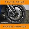 cafe 4 racer - Rim Edge Sticker "Spike" Orange 7 mm Wide Preformed for 16-19 Inch Rims - HS MOTO Germany Strips for wheels 4251352627537