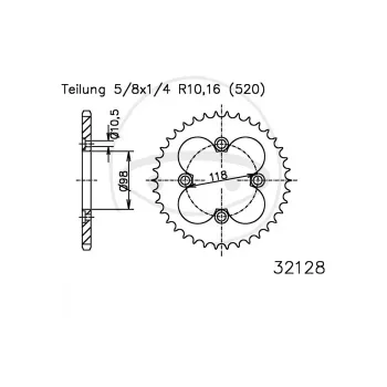 cafe 4 racer Chain & Sprocket custom bike parts 