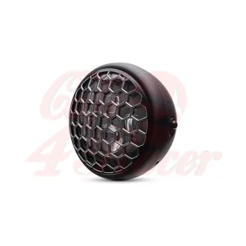 cafe 4 racer - 7" matně černý šestihranný kryt mřížky světlometů LED - MAX-INC  Světla LED 