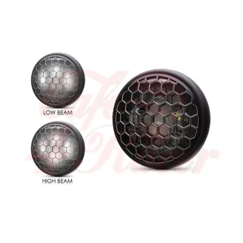 cafe 4 racer - 7" matně černý šestihranný kryt mřížky světlometů LED - MAX-INC  Světla LED 