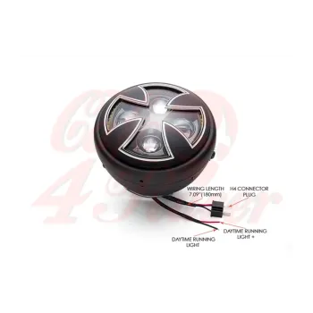 cafe 4 racer - 7" LED světlomety s DRL Halo Maltézský kříž - MAX-INC  Světla LED 