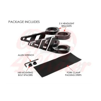 cafe 4 racer - MAX Stomp Black + Contrast CNC Machined Headlight Brackets - MAX-INC  Headlights brackets & holders 