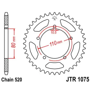 cafe 4 racer Chain sprocket - rear custom bike parts 