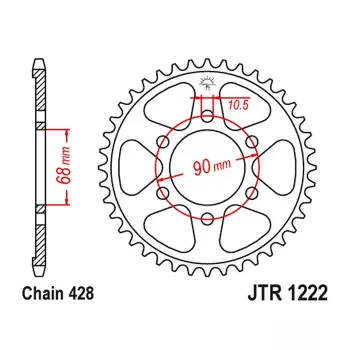 cafe 4 racer Chain sprocket - rear custom bike parts 