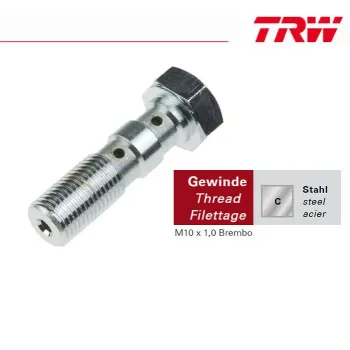 cafe 4 racer - TRW Banjo Bolt black anodized M10x1.00 - TRW Banjo Bolts & Switches 