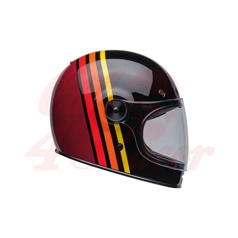 cafe 4 racer - BELL Bullitt Retro Full Face Helmet Reverb Gloss Black/Red - BELL BELL Full face helmets 