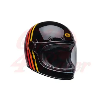 cafe 4 racer - BELL Bullitt Retro Full Face Helmet Reverb Gloss Black/Red - BELL BELL Full face helmets 
