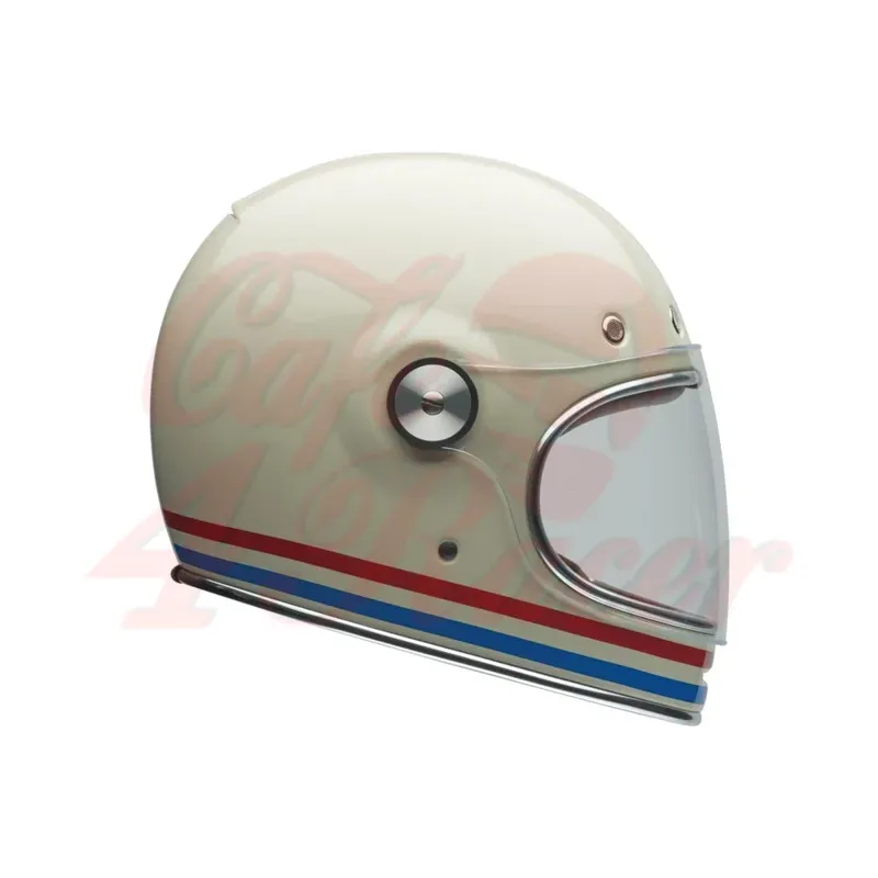 cafe 4 racer -  Přilba BELL Bullitt Retro celoobličejová lesklá bílá Oxblood blue - BELL BELL Celotvárové přílby 