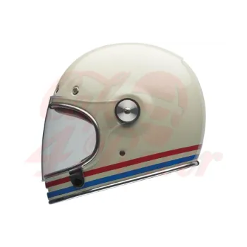 cafe 4 racer -  Přilba BELL Bullitt Retro celoobličejová lesklá bílá Oxblood blue - BELL BELL Celotvárové přílby 