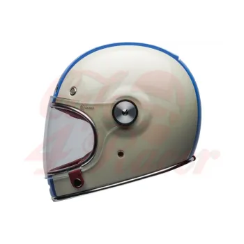 cafe 4 racer - BELL Bullitt Retro Full Face Helmet Command Vintage Gloss White Oxblood Blue - BELL BELL Full face helmets 