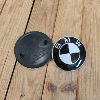 cafe 4 racer - BMW 2 pin LOGO 74mm čiernobiely emblém na kapotu alebo kufor OEM 51148219237 - Cafe4Racer Emblémy Nálepky Logá 