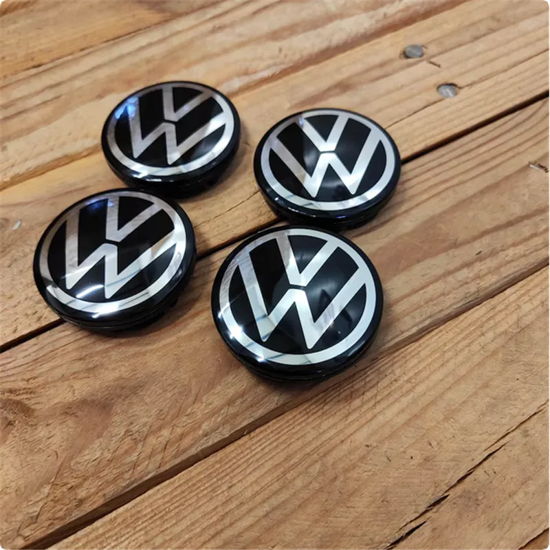 cafe 4 racer - VW 4x56mm BLACK wheel caps OEM VW 6CD601171 - Cafe4Racer Billet Emblems Stickers Logos 