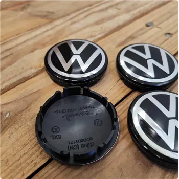 cafe 4 racer - VW 4x56mm BLACK wheel caps OEM VW 6CD601171 - Cafe4Racer Billet Emblems Stickers Logos 
