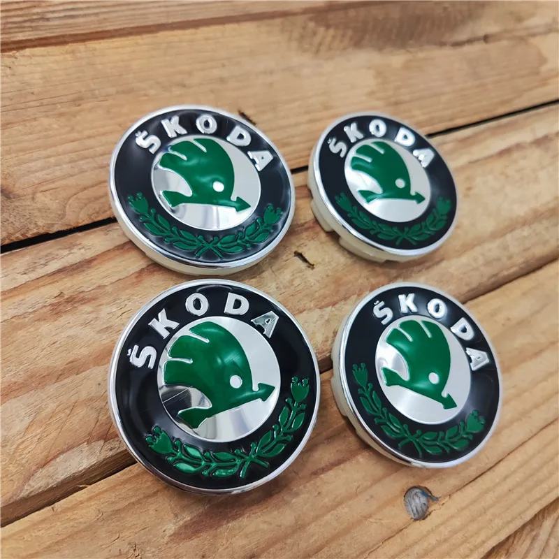 cafe 4 racer - SKODA 4x56 mm ČERNÝ kryt kola OEM 1ZD601151A - Cafe4Racer Emblémy Nálepky Logá 