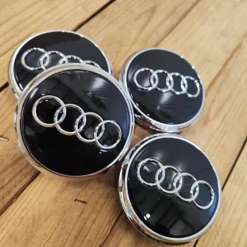 cafe 4 racer - AUDI 4x77mm ČERNÝ kryt kola OEM 4L0601170 - Cafe4Racer Emblémy Nálepky Logá 