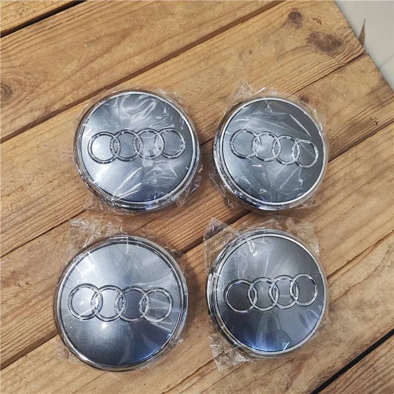 cafe 4 racer - AUDI 4x61mm SILVER wheel cap  OEM 4M0601170JG3 - Cafe4Racer Billet Emblems Stickers Logos 