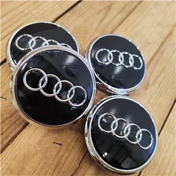 cafe 4 racer - AUDI 4x61mm SILVER wheel cap  OEM 4M0601170JG3 - Cafe4Racer Billet Emblems Stickers Logos 