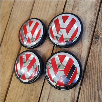 cafe 4 racer - VW 4x65mm ČERVENÝ kryt kola OEM VW3B7601171 - Cafe4Racer Emblémy Nálepky Logá 