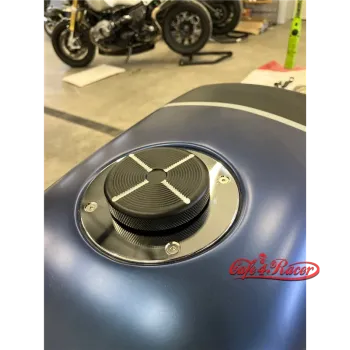 cafe 4 racer - BMW K75/100/1100 Stireborný s čiernym uzáverom - Cafe4Racer Uzávery nádrže 