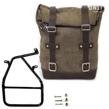 cafe 4 racer - Canvas side pannier scram 22l-30l + subframe ninet series - UNIT GARAGE Bags and Accessories 