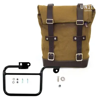 cafe 4 racer Side Pannier Canvas + Subframe K Series custom bike parts 