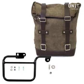 cafe 4 racer Side Pannier Canvas + Subframe K Series custom bike parts 