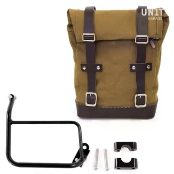cafe 4 racer - Waxed suede side pannier scram 22l-30l + subframe r1200 gs - UNIT GARAGE Bags and accessories  