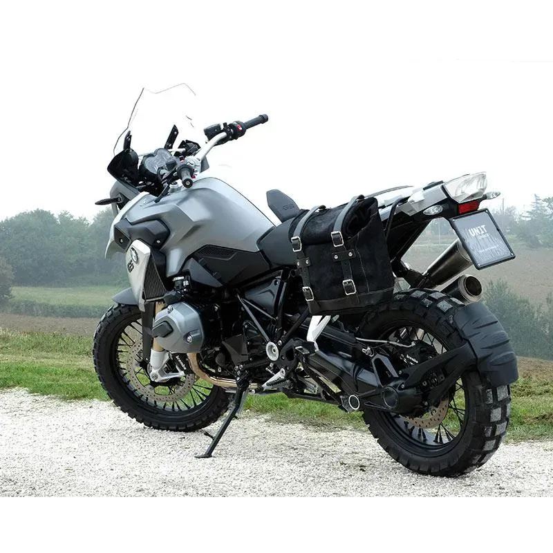 cafe 4 racer - Waxed suede side pannier + subframe r1200 gs lc - UNIT GARAGE Bags and accessories 