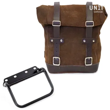 cafe 4 racer - Waxed suede side pannier + subframe r80 g/s - UNIT GARAGE Bags and Accessories 
