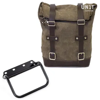 cafe 4 racer - Waxed suede side pannier + subframe r80 g/s - UNIT GARAGE Bags and Accessories 